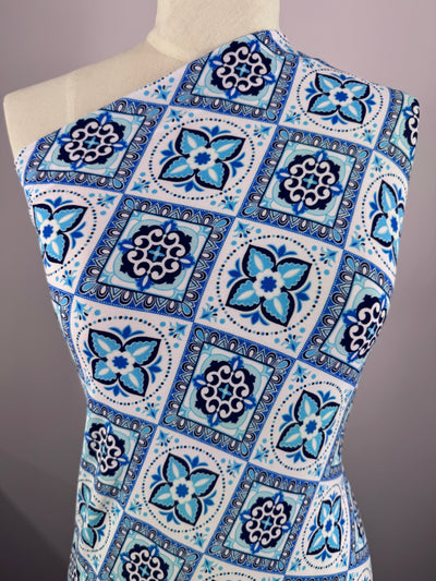 Printed Lycra - Azure Mosaic - 150cm