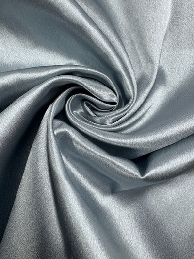 Sterling Blue satin back crepe fabric