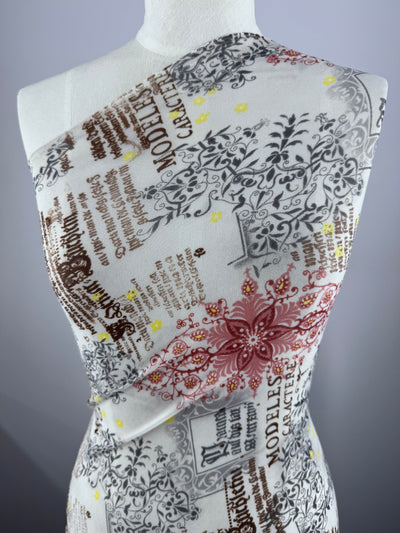 Designer Mesh - Vintage Script - 150cm