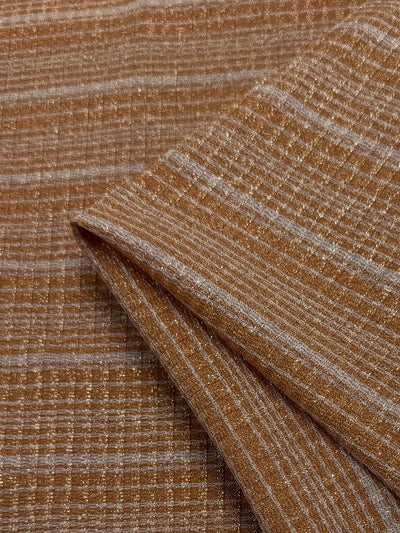 Viscose Rib Knit - Rose Dust & Apricot Buff - 120cm