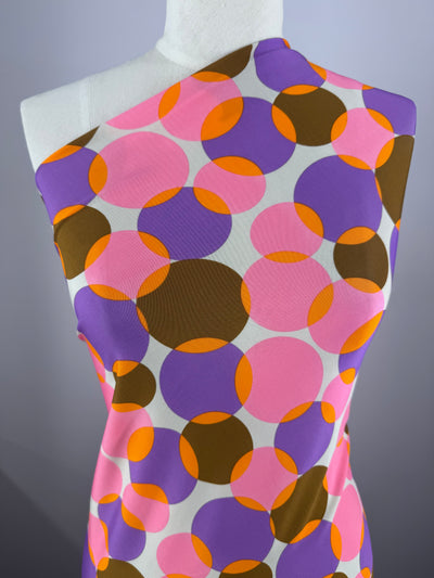 Viscose Knit - Retro Circles - 140cm