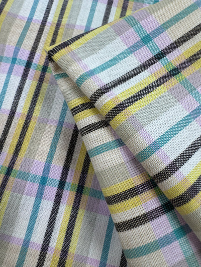 Linen Blend - Soft Pastel Check - 112cm