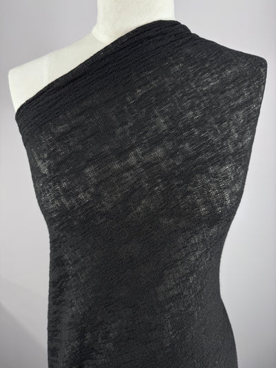 Textured Knit - Black Shadow - 133cm