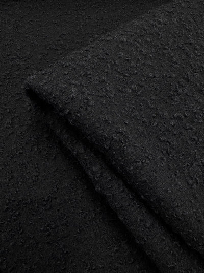 100% Wool Bouclé - Black - 135cm