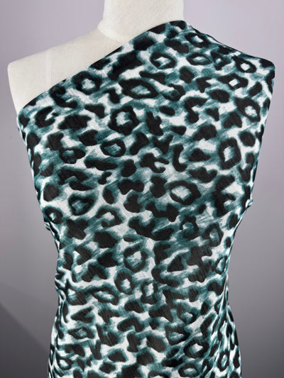 Icy Leopard textured knit fabric