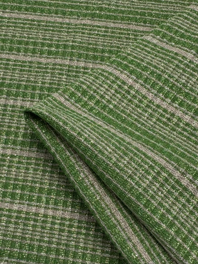 Viscose Rib Knit - Rose Dust & Meadow Green - 120cm