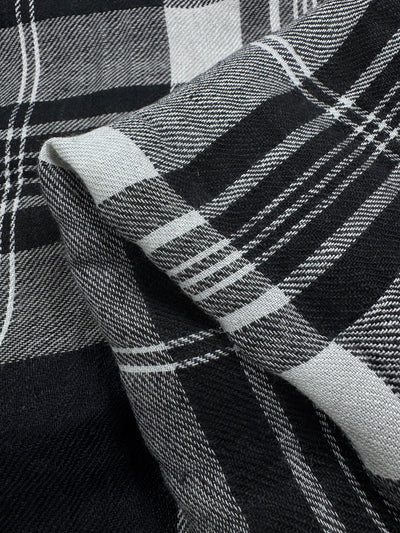 100% Pure Linen - Onyx Plaid - 145Cm