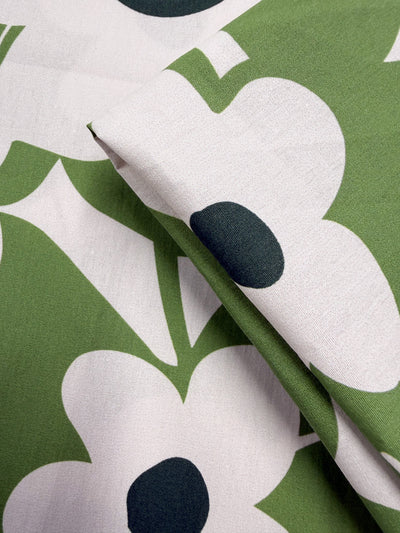 Cotton Voile - Olive Abstract  - 150cm