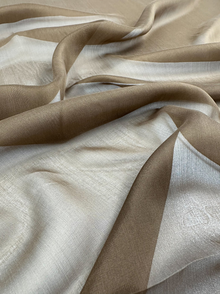 Close-up of Super Cheap Fabrics’ Silk chiffon - Coca Mocha - 112cm: ultra-light, softly draped fabric with a slightly shiny, translucent finish.